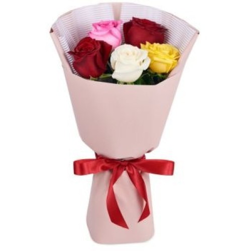 Купить на заказ Букет из 5 роз, микс с доставкой в Талгаре
