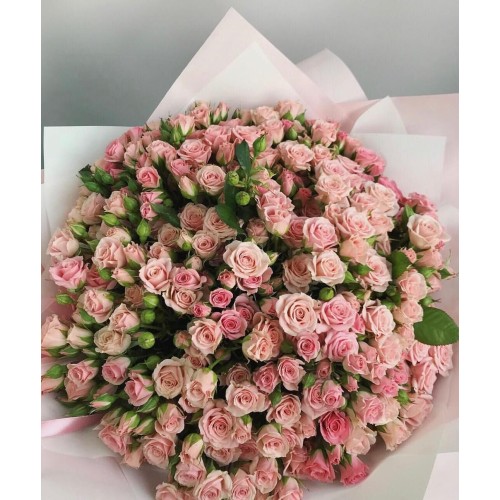 Купить на заказ Букет из 101 кремовой кустовой розы с доставкой в Талгаре