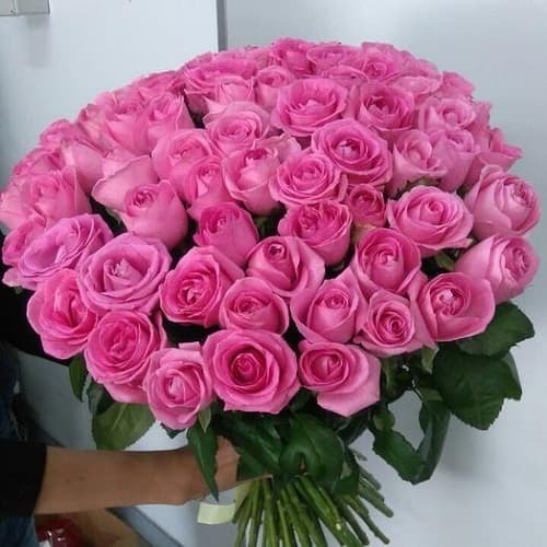 Купить на заказ Букет из 75 розовых роз с доставкой в Талгаре