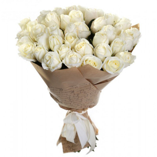 Купить на заказ Букет из 35 белых роз с доставкой в Талгаре