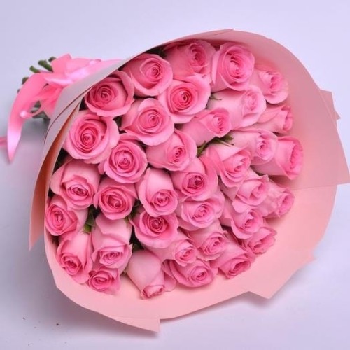 Купить на заказ Букет из 35 розовых роз с доставкой в Талгаре