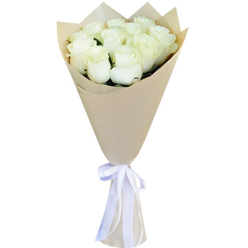 Купить на заказ Букет из 11 белых роз с доставкой в Талгаре