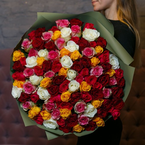 Купить на заказ Букет из 101 розы (микс) с доставкой в Талгаре