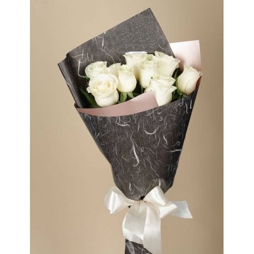 Купить на заказ Букет из 9 белых роз с доставкой в Талгаре